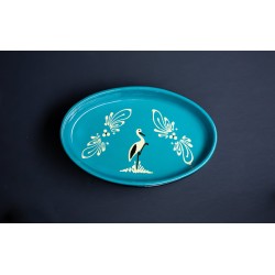 Plat Ovale - Turquoise - Cigogne