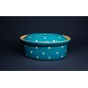 Terrine Ovale - Turquoise - Gros points