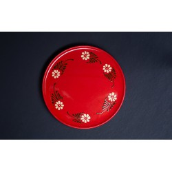 Plat pour service de la tarte - Rouge - Marguerite