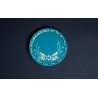 Plat pour service de la tarte - Turquoise - Fleurs